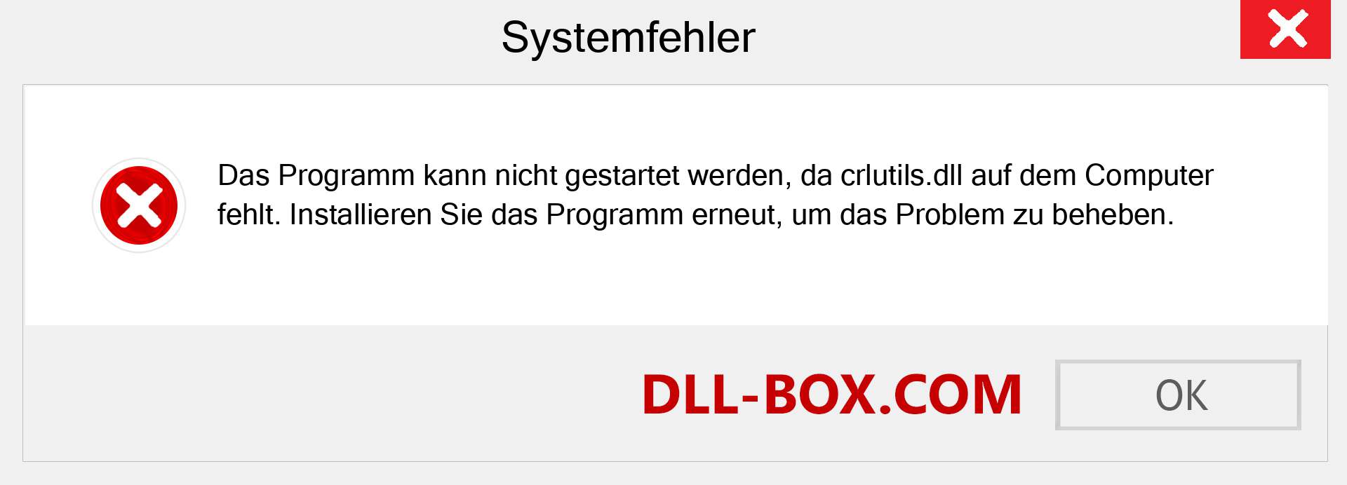 crlutils.dll-Datei fehlt?. Download für Windows 7, 8, 10 - Fix crlutils dll Missing Error unter Windows, Fotos, Bildern